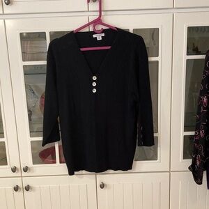 Dress Barn Black Sweater with Button Accents